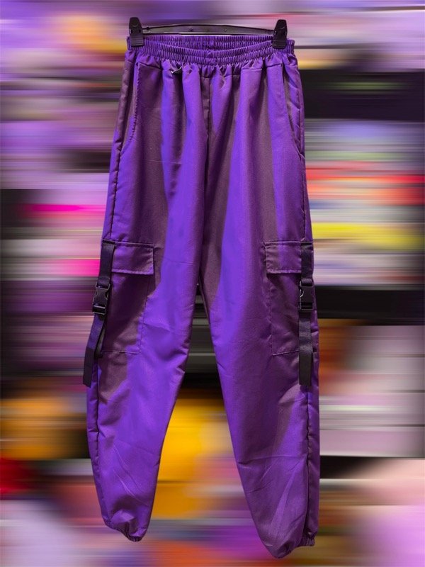 Producto - Pantalón jogger cargo violeta