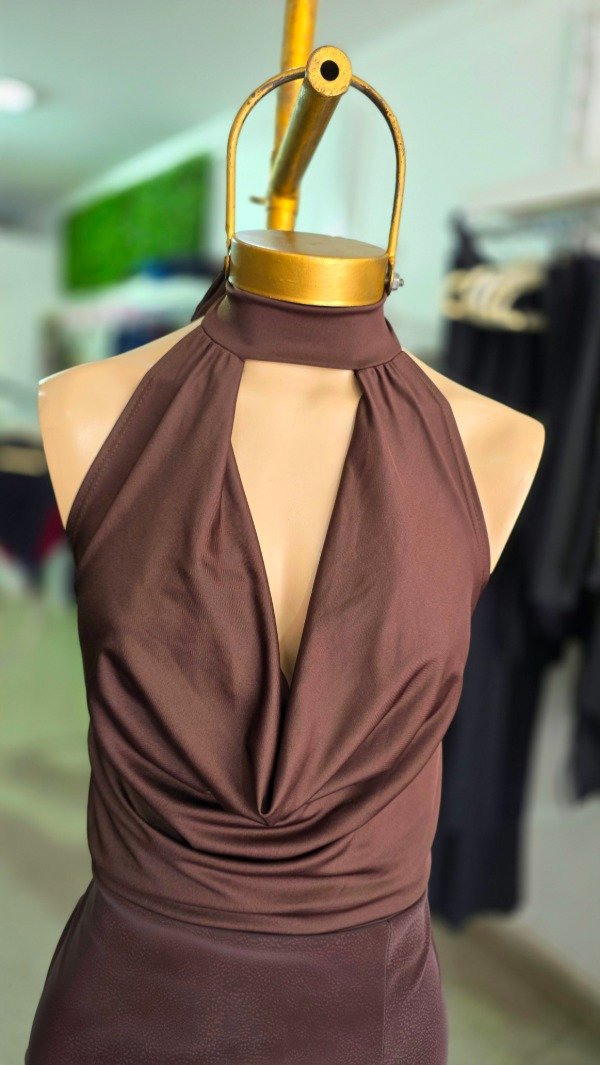 Producto - TOP FRUNCE BUCHE PARA ATAR CHOCOLATE