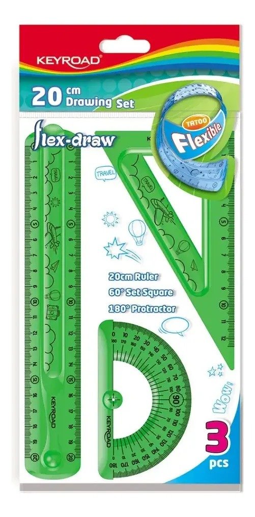 Producto - SET Geometria Flexible Keyroad 20 cm KR971698 Verde - 1