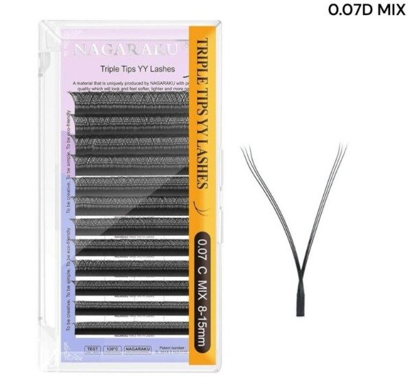 Producto - Pestañas Tecnológicas YYY Mix 0.07 D (Triple Tips) Nagaraku