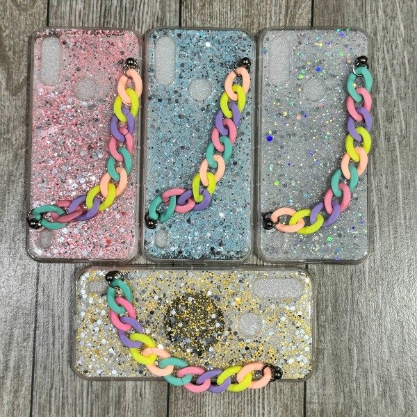 Producto - FUNDA CADENA BRILLOS E6I E6S
