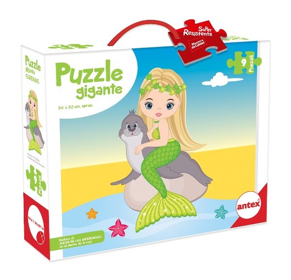 Producto - Puzzle 9 Piezas Sirena Verde c/foca