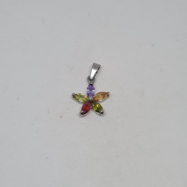 Producto - Dije flor piedras multicolor