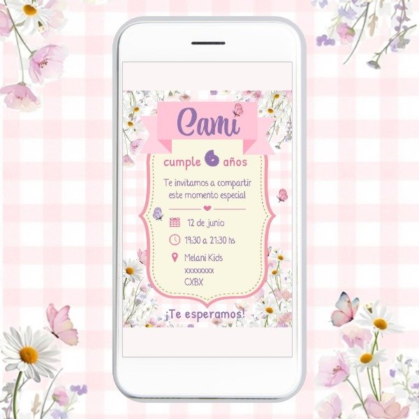 Producto - Invitación Digital Para Personalizar Flores y Mariposas - 0