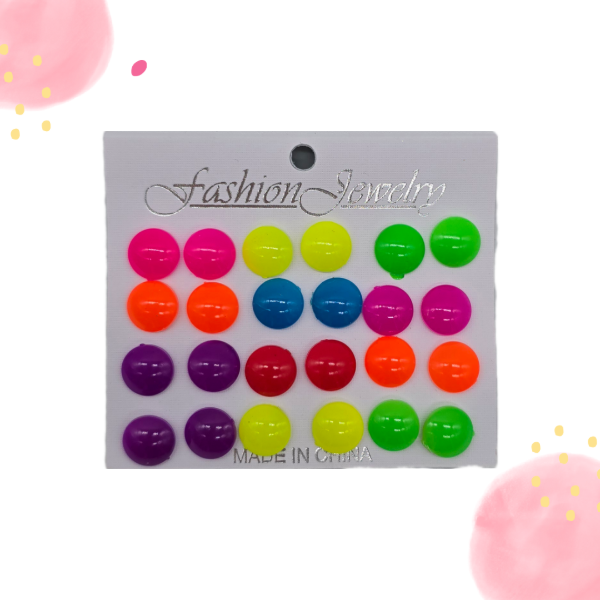 Producto - Blister de 12 pares de aros flúor