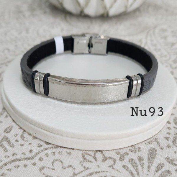Producto - Pulsera gris centro de chapa lisa