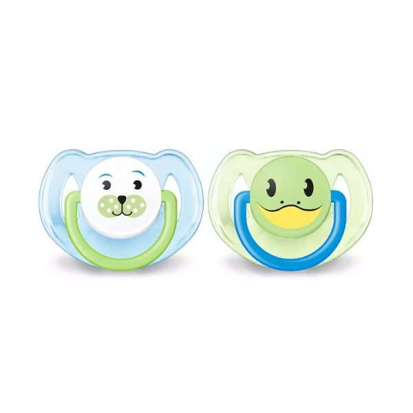Producto - Kit 2 Chupetes ANIMALES Classic con tapa y estuche AVENT NENE. 6-18m.
