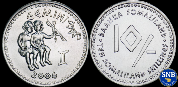 Producto - Somalilandia - 10 Chelines (2006) KM #11 Géminis