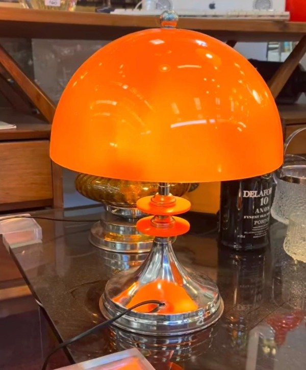 Producto - Lampara de mesa hongo naranja