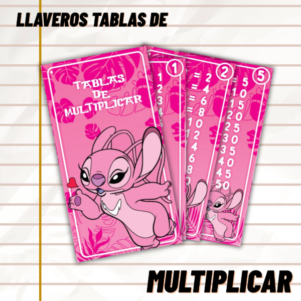Producto - LLAVERO TABLAS DE MULTIPLICAR - ANGEL STITCH - DIGITAL