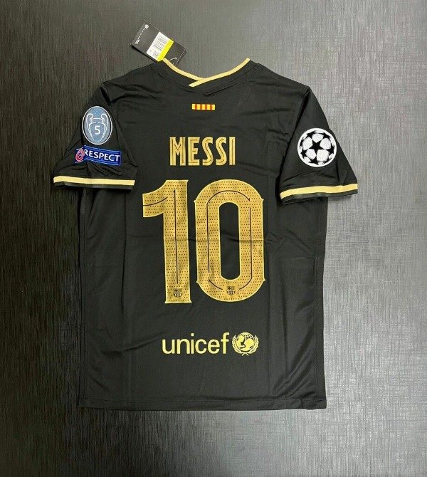 Producto - Camiseta Barcelona Retro Negra 2021 Lionel Messi IMPORTADA