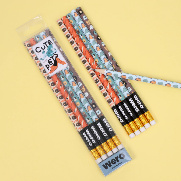 Producto - Set Lapices Wero Negros X5 Cute Pets