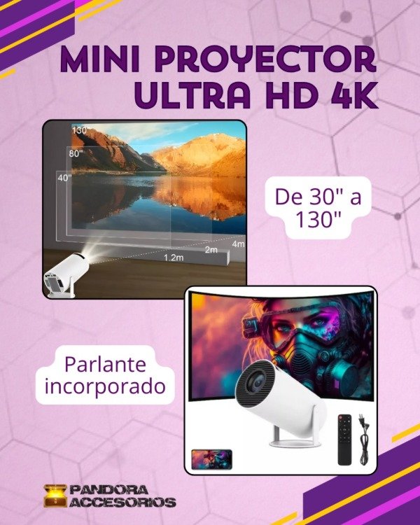 Producto - Proyector Smart Wifi Bt 4k De Alta Resolucion Portátil