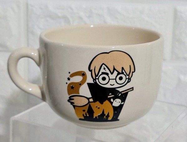 Producto - Tazón Harry Potter escoba natural con dorado 500 cc