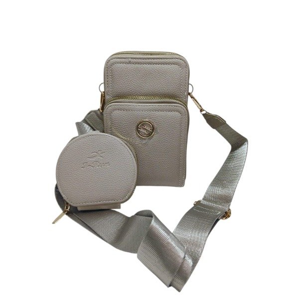 Producto - Porta Celular Triple Cierre Nude