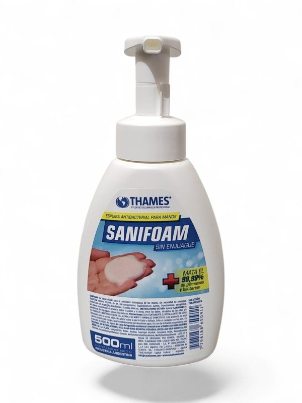 Producto - Dosificador Sanitizante en Espuma para Manos Sanifoam 500 ml (Neutro)