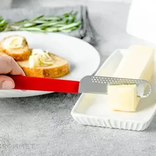 Producto - Cuchillo Untador Y Rizador De Manteca Microplane Original Rojo