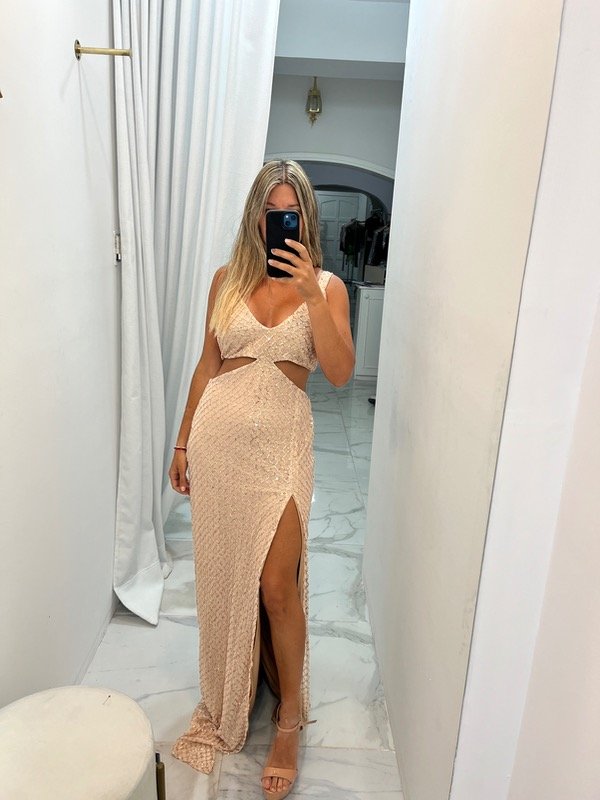 Producto - Vestido rubí confeccionado en palliette - 1