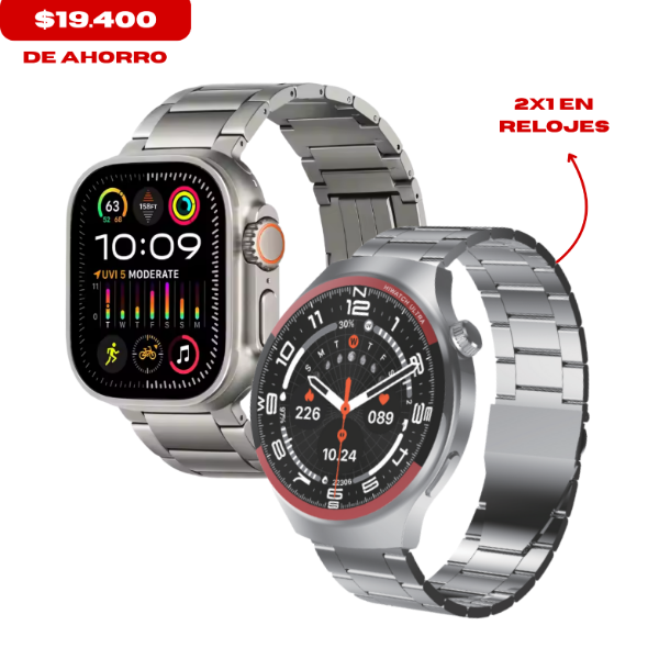 Producto - Duo Watch Ultra 3 mas Watch 4 Pro Metal de Regalo mas 7 Correas Intercambiables