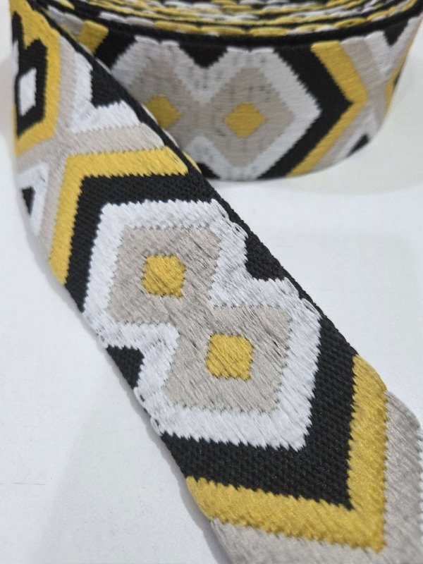 Producto - Cinta Jac 50mm persa AMARILLO y blanco x mt