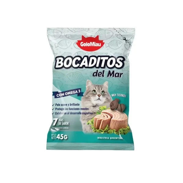 Producto - Bocaditos del Mar Para Gatos x 45 gr Golomiau