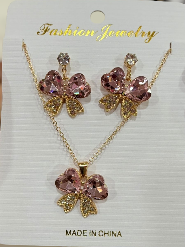 Producto - Set aros + cadenita Moñito