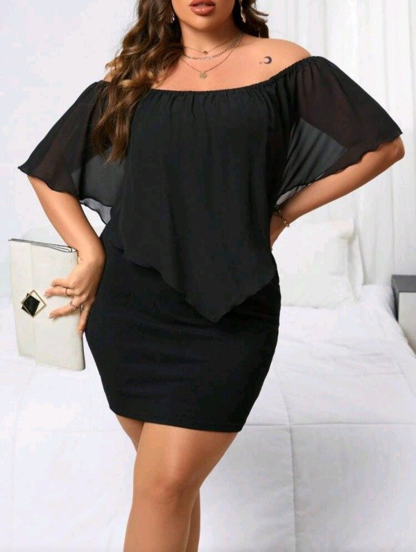 Producto - Vestido Shein Curve Negro Hombros Descubiertos