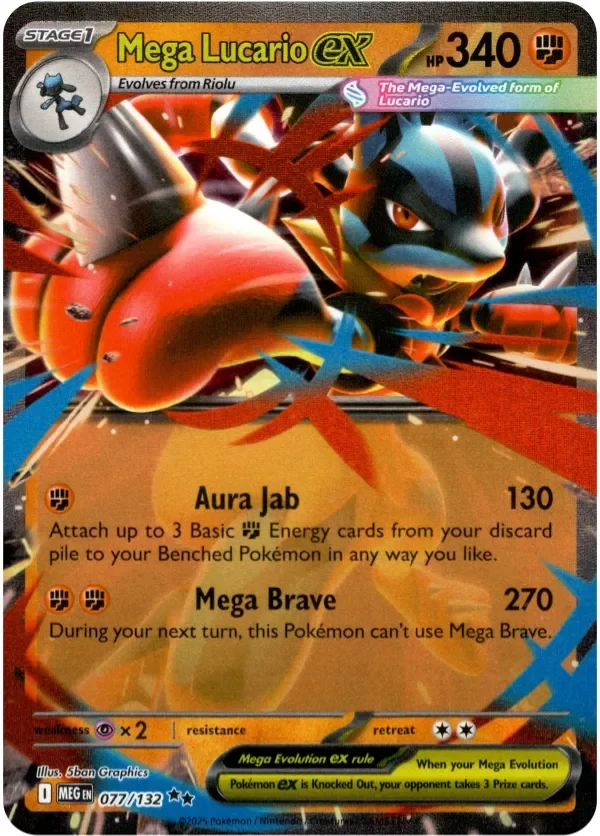Producto - Mega Lucario ex - 077/132 - Mega Evolution - Holo