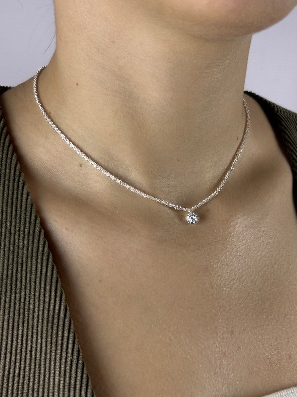 Producto - CADENA DE PLATA BRILLANTE CON CUBIC 9082