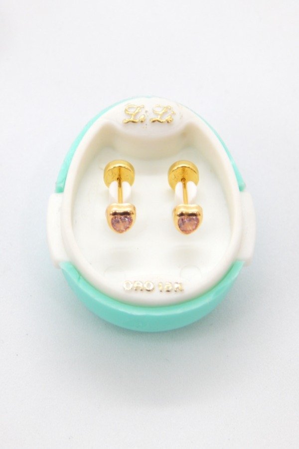 Producto - Aritos Abridores corazón con cubic oro 18k