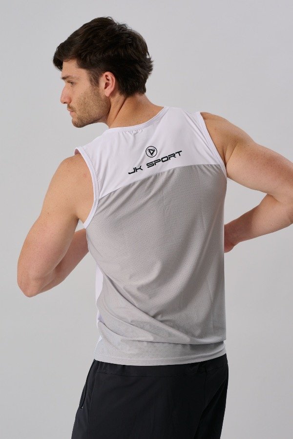 Producto - MUSCULOSA COMBINADA BLANCO/GRIS