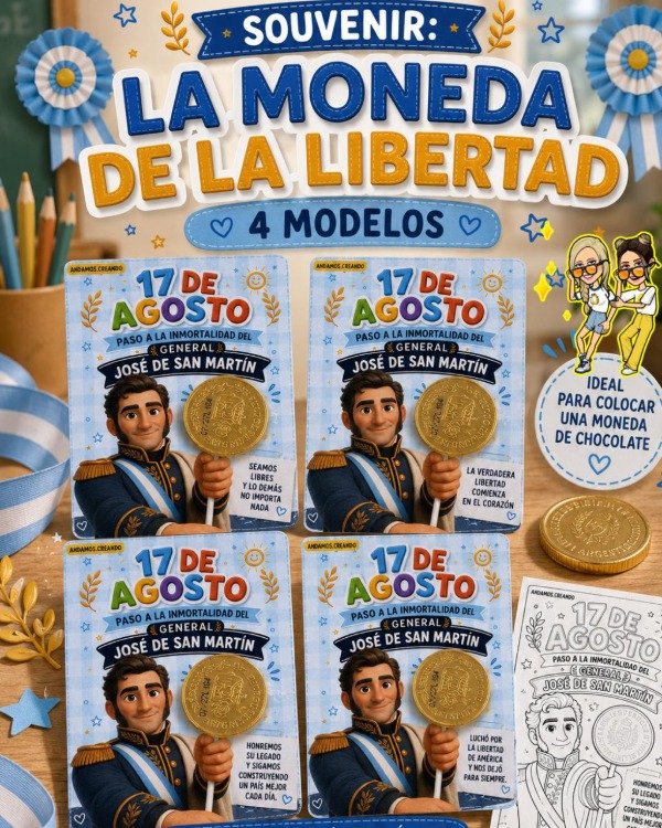 Producto - SOUVENIR. LA MONEDA DE LA LIBERTAD. 17 DE AGOSTO