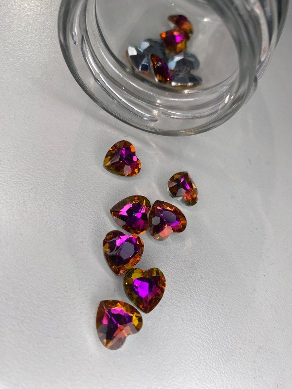 Producto - Corazón Vidrio Redondo Violeta x4 unid