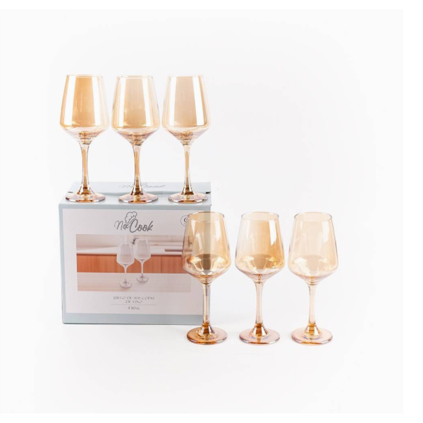 Producto - SET DE COPAS VINO X 6 DORADA