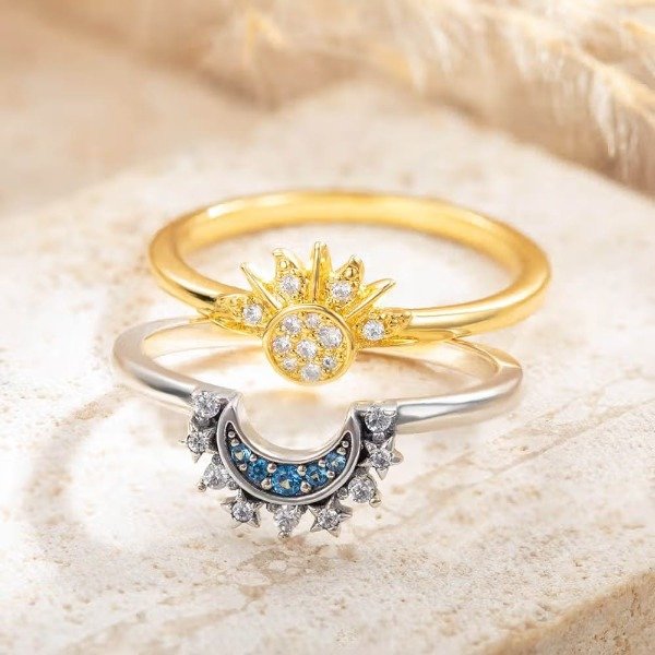 Producto - Anillos Para Compartir Sol y Luna - 0
