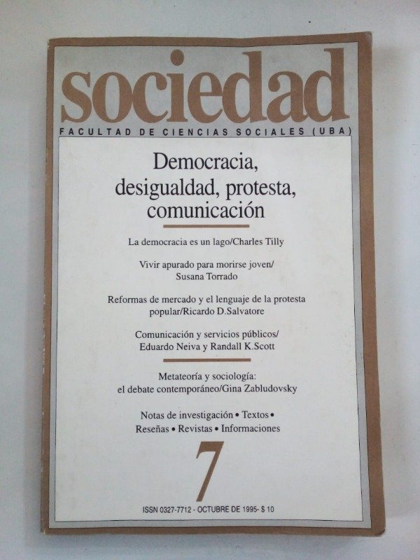 Producto - Sociedad #7 Democracia desigualdad protesta comunicación - Octubre 1995