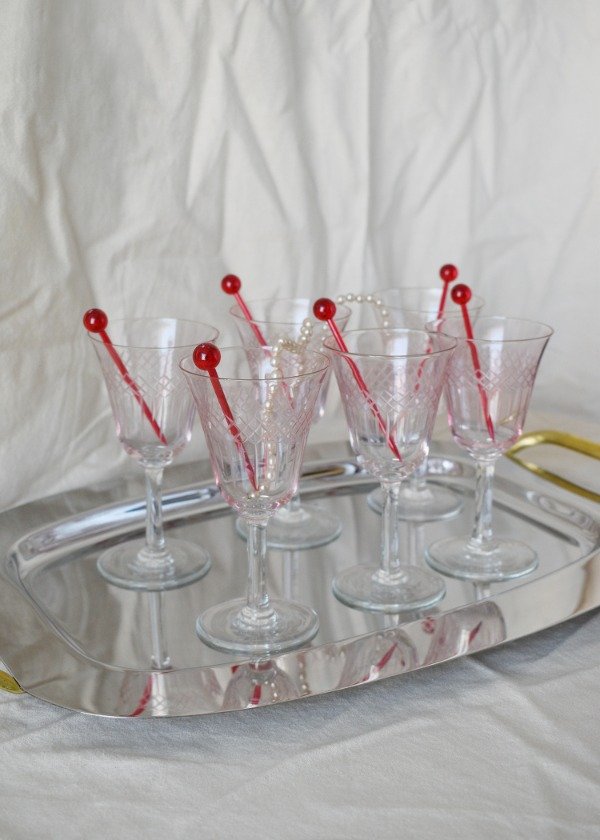 Producto - Set de seis copas de cristal rosa suave - 0