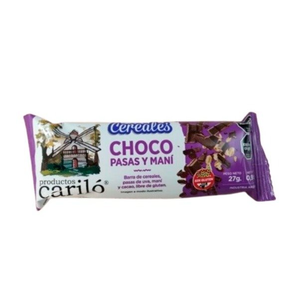 Producto - Barrita de Cereales Choco Pasas y Mani x 27g CARILO