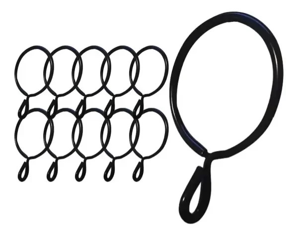 Producto - Argolla Negra metalica de 30mm para Cortina de Ambiente