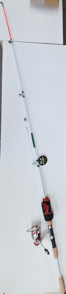 Producto - Combo reel frontal bamboo+ Caña 1,80 2 tramos