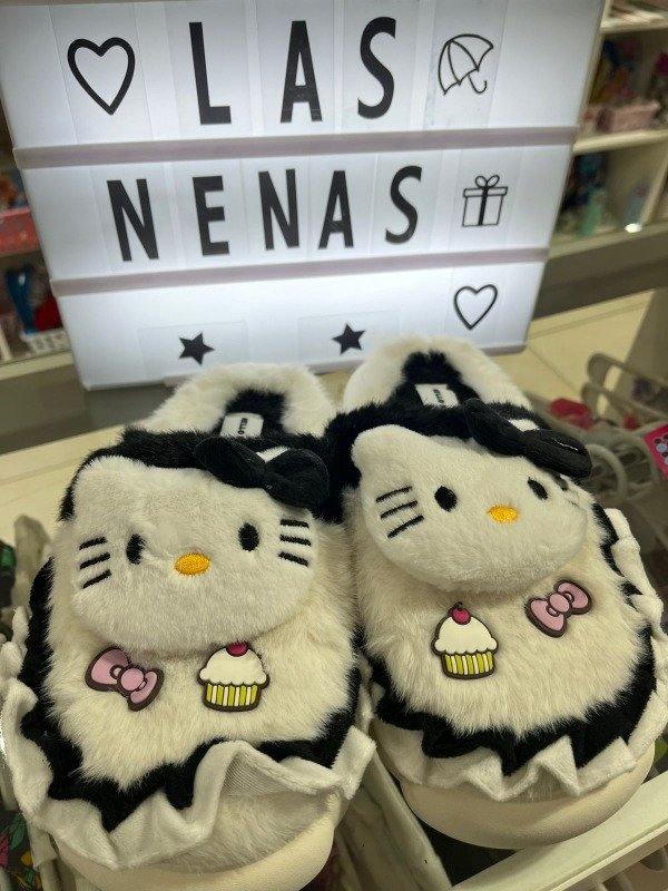 Producto - Pantuflas de kitty negro y blanco,rosa y rojo