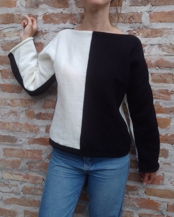 Producto - Sweater Blanco y Negro (Talle M)