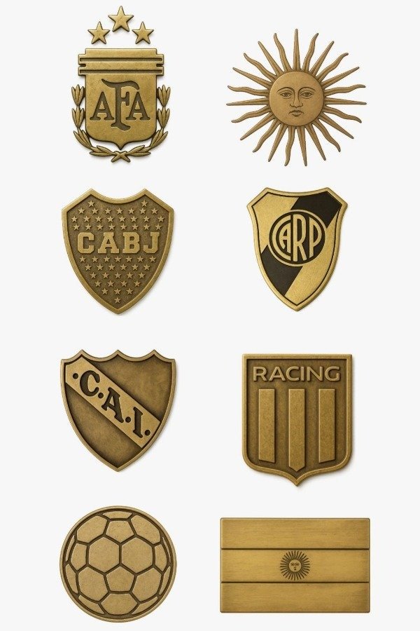 Producto - APLIQUE BRONCE ESCUDOS/LOGOS