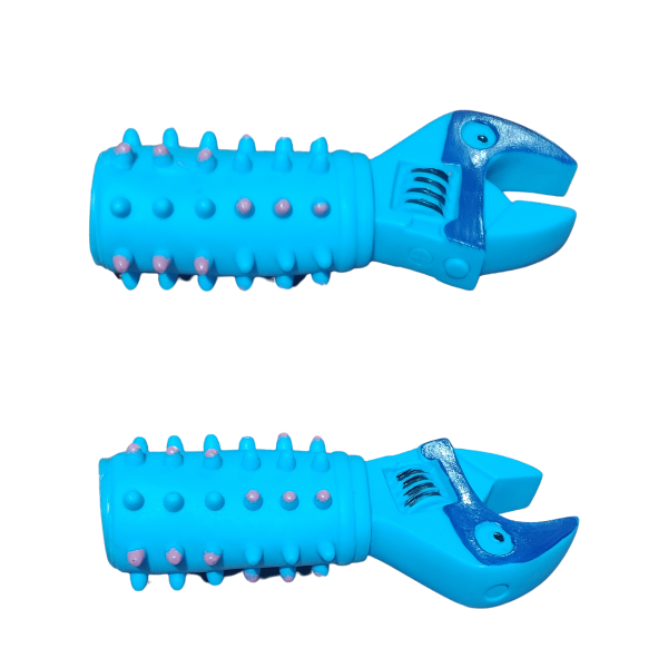 Producto - Juguete de Goma con Chifle para Perros - Llave Inglesa Azul, 17x6 cm - 3