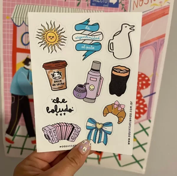Producto - Planchita de Stickers La Argentinidad al palo - By Adolfita