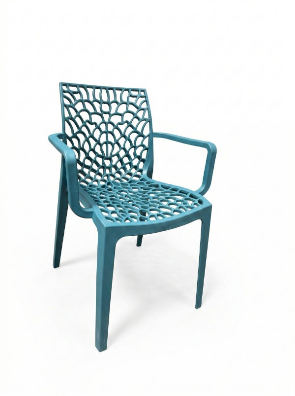 Producto - Sillón Silla Gruvyer Jardín Plástico Reforzado Apoyabrazo X4 Apilable Azul