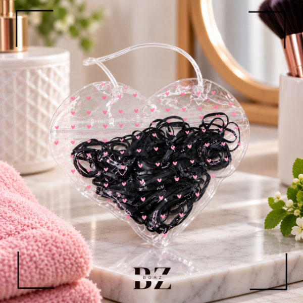 Producto - GOMITAS TER.TRENZA CARTERITA CORAZON COL. NEGRO - 2143-1 - 0
