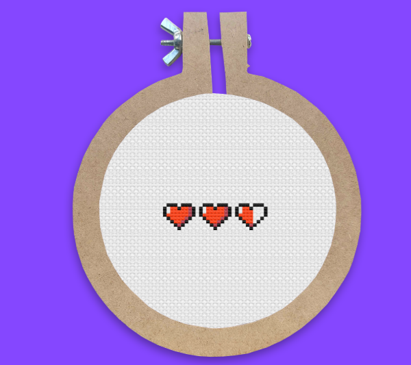 Producto - Corazones - Kit de punto cruz