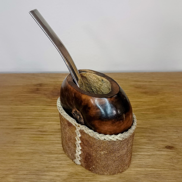 Producto - Mate galleta con base cosida con cuero trenzado - 1