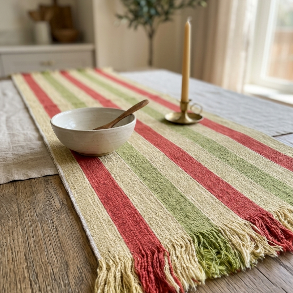 Producto - Camino rayas rojo-maiz-oliva